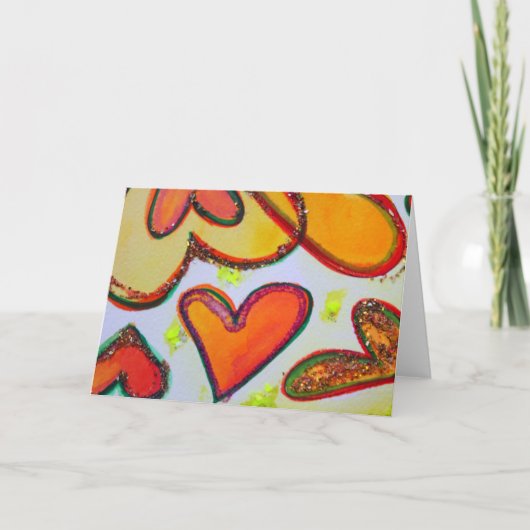 笑いハートガーデンのグリーティングカードとノートカード シーズンカード (正面)