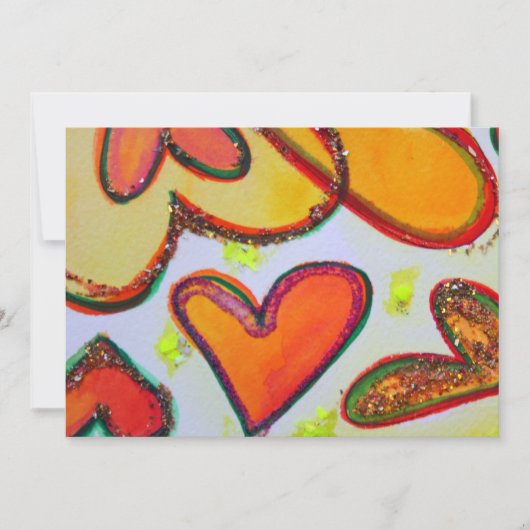 笑いハートガーデンカスタム招待状または招待状 招待状 (正面)