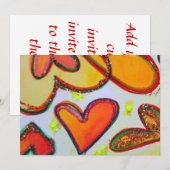 笑いハートガーデンカスタム招待状または招待状 招待状 (正面/裏面)