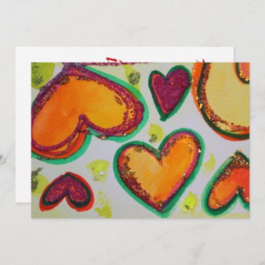 笑いハートピンクブリスカスタム招待状-招待状 招待状 (正面/裏面)