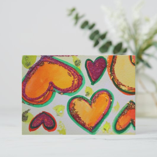 笑いハートピンクブリススモール招待状 招待状 (スタンド正面)