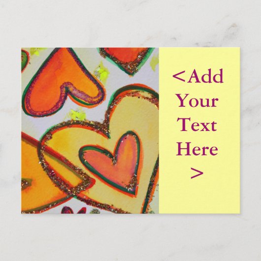 笑いハート交差はがき ポストカード (正面)