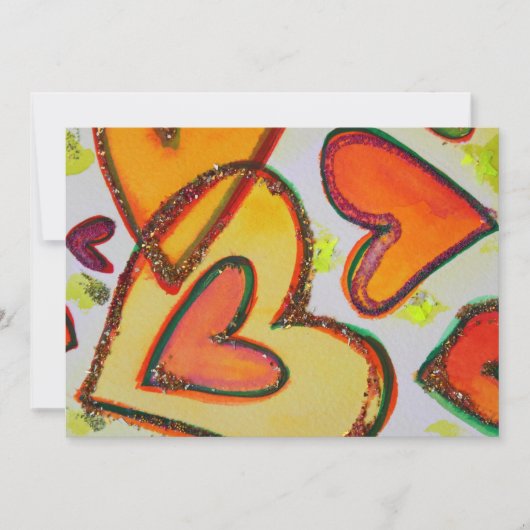 笑いハート交差カスタム招待状または招待状 招待状 (正面)