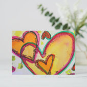 笑いハート接続小招待状または招待状 招待状 (スタンド正面)