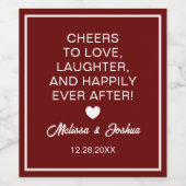 笑いバーガンディを愛すエレガントる応援結婚 ワインラベル (シングルラベル)