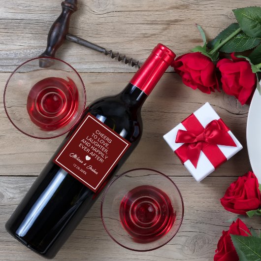 笑いバーガンディを愛すエレガントる応援結婚 ワインラベル