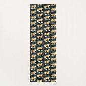 笑いヒョウの水色パターン ヨガマット (裏面)