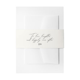 笑いユニークモノグラムを愛する結婚アイボリー 招待状ベリーバンド