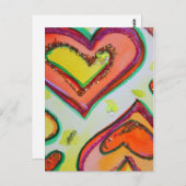 笑い二つのハートはがき ポストカード (正面/裏面)