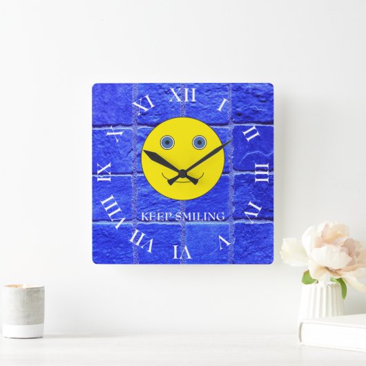 笑い保た スクエア壁時計 (ホーム)