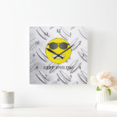 笑い保た スクエア壁時計 (ホーム)