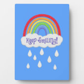 笑い保て フェイク感じ雨|虹の雲 フォトプラーク (正面)