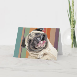 笑い合わせのPugパーソナライズ可能なグリーティングカード カード