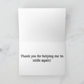 笑い声および友人のための感謝 サンキューカード (内部)