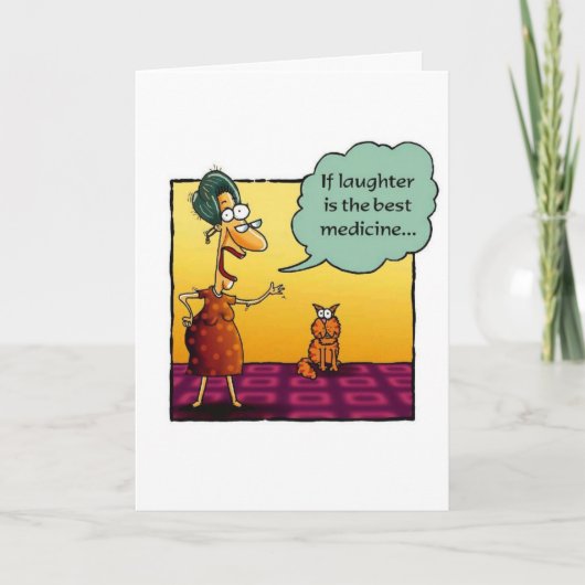笑い声が最も最高のな薬十分"なって下さい。" カード (正面)