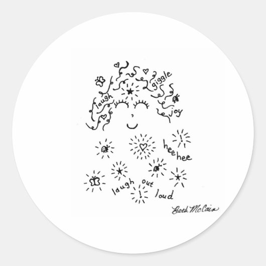 笑い声と笑い声 ラウンドシール (正面)