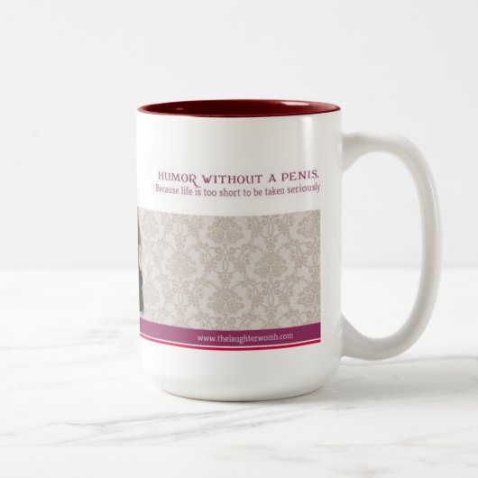 笑い声の子宮15のozのマグのあずき色 ツートーンマグカップ (右)