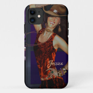 笑い女性のカーボーイ電話ケース iPhone 11 ケース