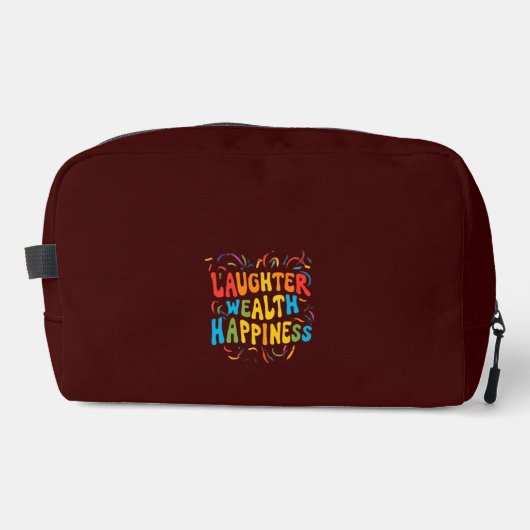 笑い富幸せプリントカット縫いバッグ ドップキット (正面)