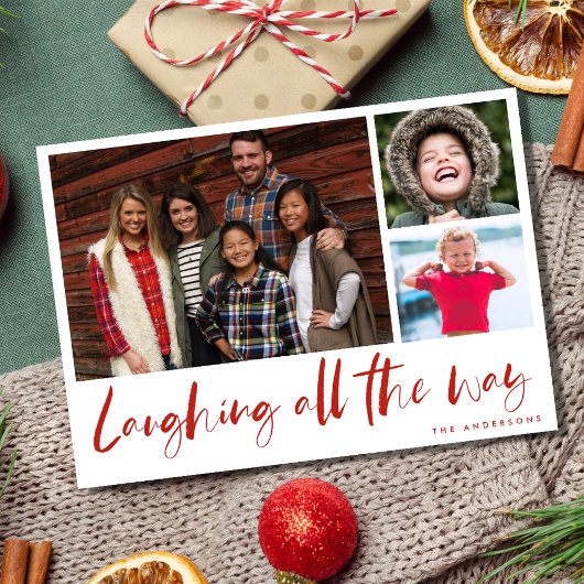 笑い尽くす写真モダンのプレイドカード シーズンカード