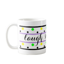 笑い引用文パープルイエローグリーン水玉模様