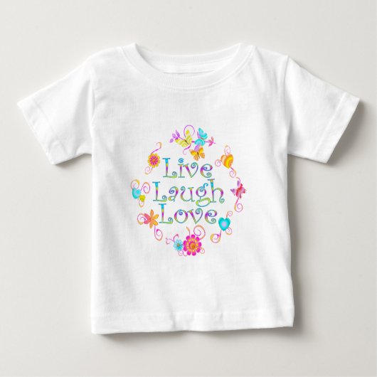 笑い愛は住んでいます ベビーTシャツ (正面)