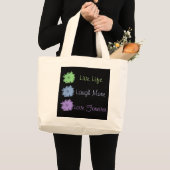 笑い愛は住んでいます ラージトートバッグ (正面(商品))