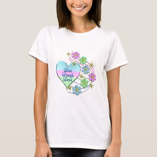 笑い愛は住んでいます Tシャツ (正面)