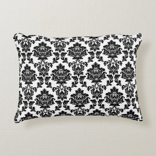 笑い愛ダマスク織の背部によって枕は住んでいます アクセントクッション (正面)