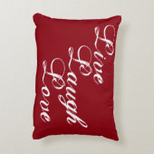 笑い愛ダマスク織の背部によって枕は住んでいます アクセントクッション (裏面(縦))