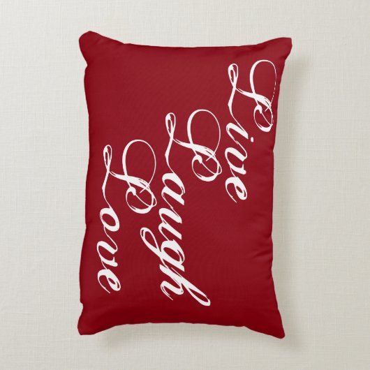 笑い愛ダマスク織の背部によって枕は住んでいます アクセントクッション (裏面(縦))