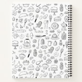 笑い愛食べ!レシピ書パーソナライズされた、 ノートブック (裏面)