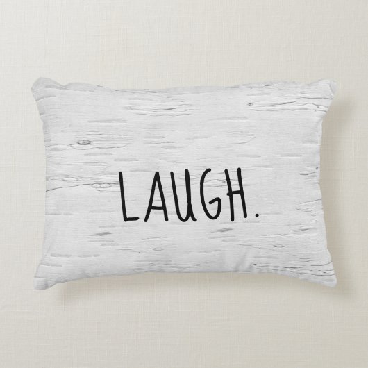 笑い文字オン樺の木ツリーアクセント枕 アクセントクッション (正面)