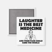 笑い最高の薬あなたの顔のおもしろい磁石 マグネット (正面/裏面)