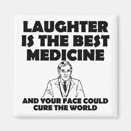笑い最高の薬あなたの顔のおもしろい磁石 マグネット (正面)