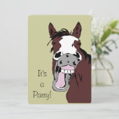 笑い漫画の馬誕生日カスタム招待状 招待状 (スタンド正面)