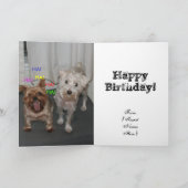 笑い犬誕生日カード カード (内部)
