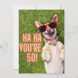 笑い犬50番誕生日カード