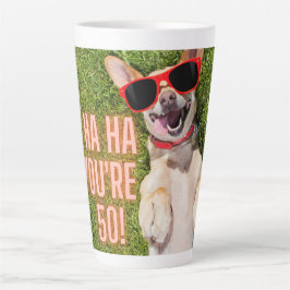 笑い犬50th誕生日 カフェラテマグ