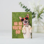 笑い犬60誕生日 ポストカード (スタンド正面)