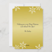 笑い続けるフォトスノウ金ゴールドクリスマス シーズンカード (裏面)