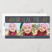 笑い続ける休日の写真カード シーズンカード (正面/裏面)