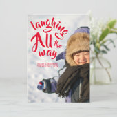 笑い続ける写真クリスマスカード シーズンカード (スタンド正面)