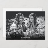 笑い続ける写真クリスマス シーズンカード (正面/裏面)