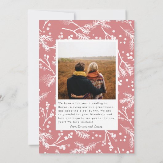 笑い転げるクリスマス·フォトカード 招待状 (裏面)