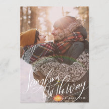 笑い転げるクリスマス·フォトカード