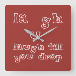 笑い過ぎて倒れる スクエア壁時計