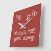 笑い過ぎて倒れる スクエア壁時計 (傾斜)