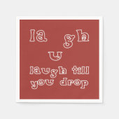 笑い過ぎて倒れる スタンダードカクテルナプキン (正面)