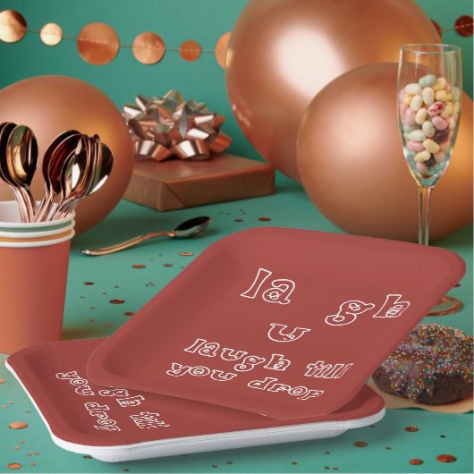 笑い過ぎて倒れる ペーパープレート (複数)